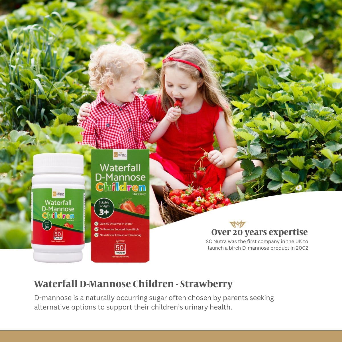 sc nutra Waterfall D-Mannose Children Strawberry – Kids D-Mannose from Birch - görsel 6