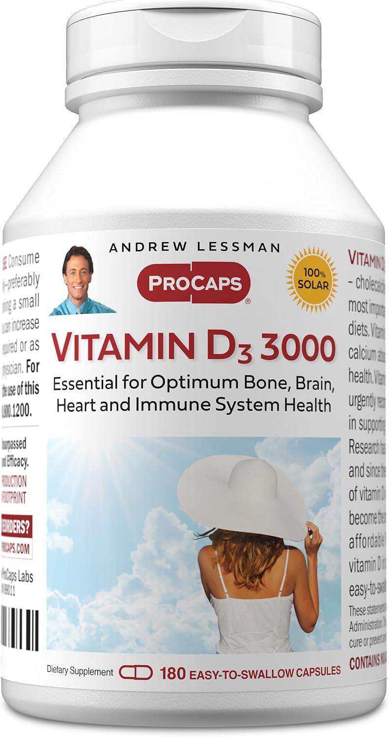 ANDREW LESSMAN Vitamin D3 5000 IU 180 Capsules – High Potency, Supports Calcium Absorption, Bone Health & Immune Function - görsel 10