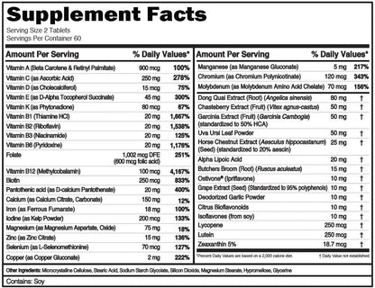 Evlution Nutrition Women's Multivitamin - Full Spectrum Vitamins & Minerals, Immune Health, Skin, Hair, Bone & Eye Health, 120 Tablets