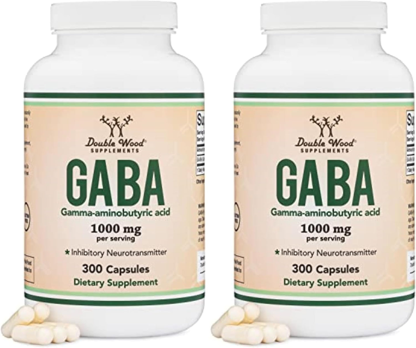 GABA Supplement (300 Capsules, 1,000mg per Serving) – Supports Relaxation and Sleep | Vegan, Gluten-free, Non-GMO | Double Wood - görsel 8