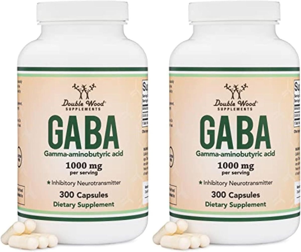 GABA Supplement (300 Capsules, 1,000mg per Serving) – Supports Relaxation and Sleep | Vegan, Gluten-free, Non-GMO | Double Wood - görsel 8