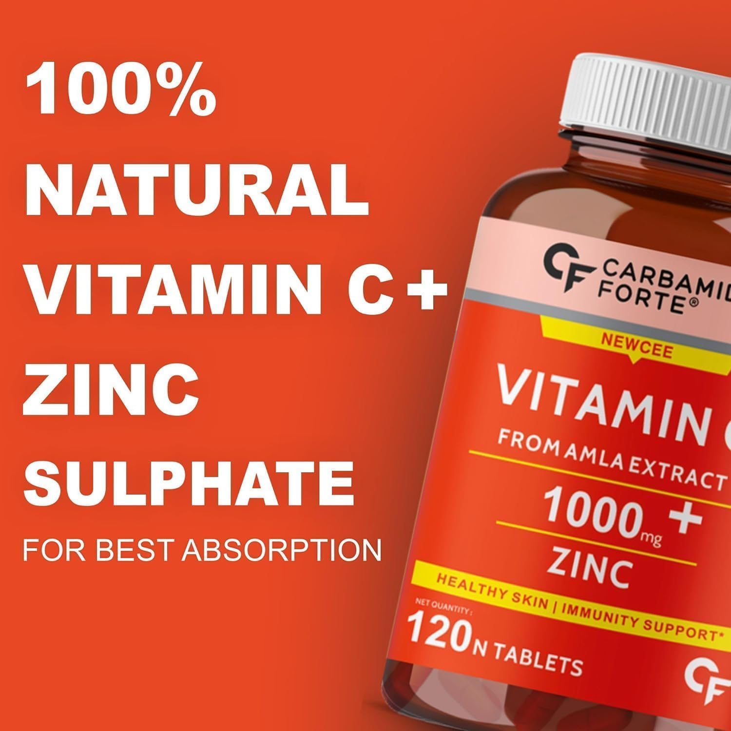 Natural Vitamin C Amla Extract with Zinc - 120 Vegan Tablets - görsel 6