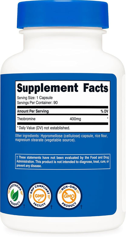 Nutricost Theobromine 400mg, 90 Vegetarian Capsules
