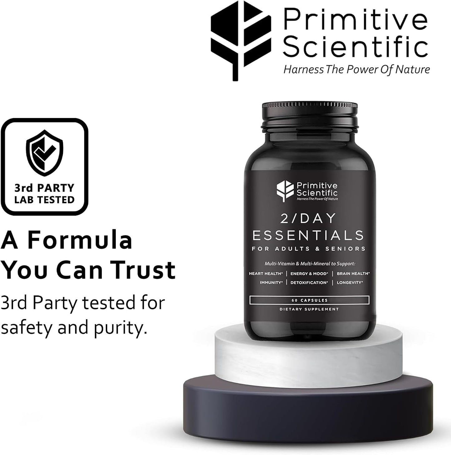 Primitive Scientific Whole Food Daily Essential Multivitamins for Adults and Seniors - 60 Capsules - görsel 4