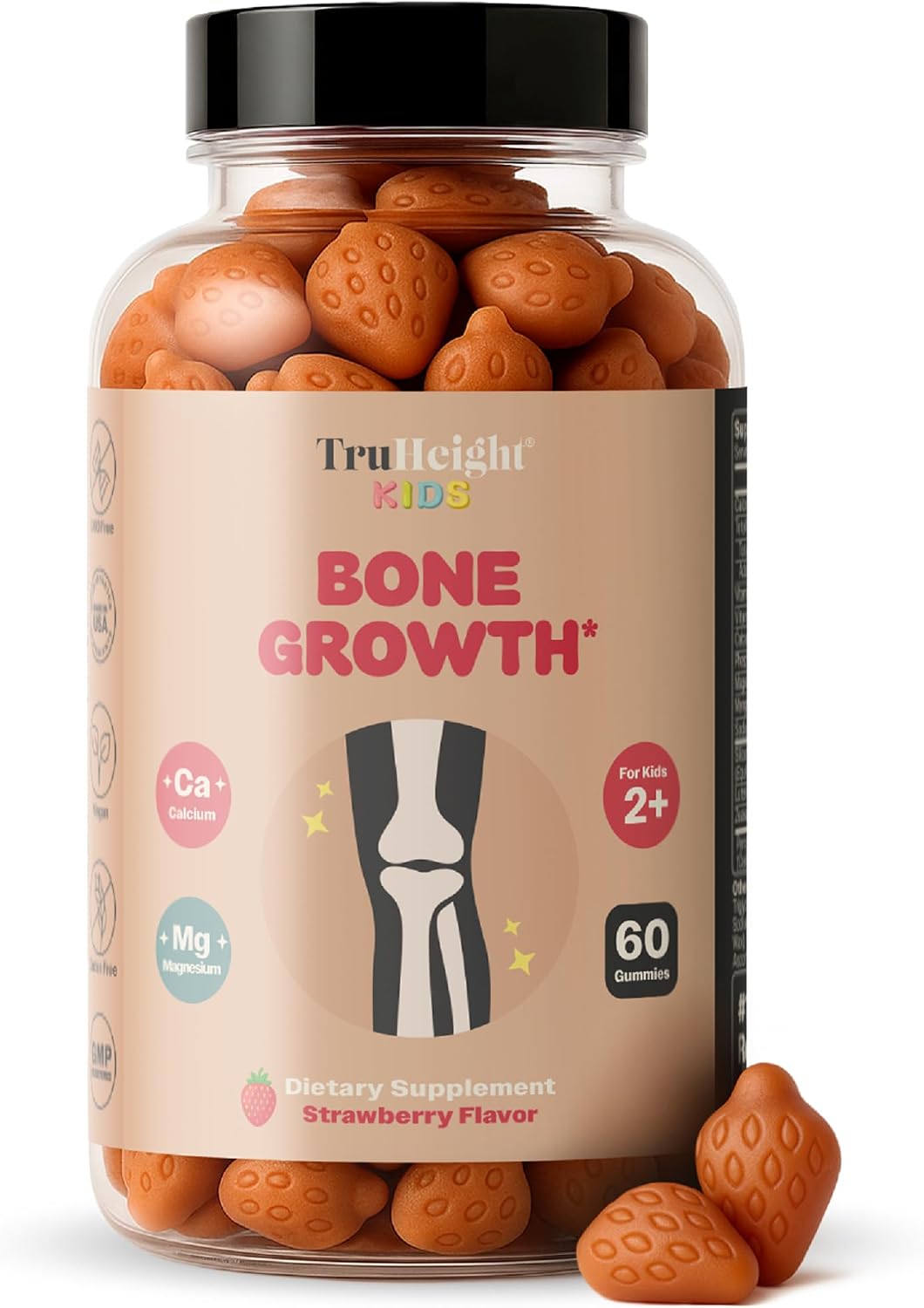 TruHeight Kids Bone Growth Gummies (Strawberry, Ages 2+) - görsel 1