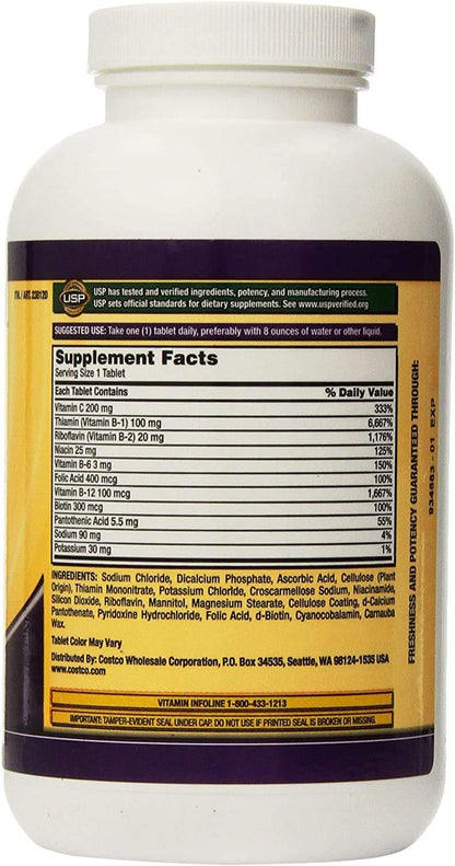 KIRKLAND SIGNATURE One Per Day Super B-Complex with Electrolytes, Tablet, 1000 Count (Pack of 2)
