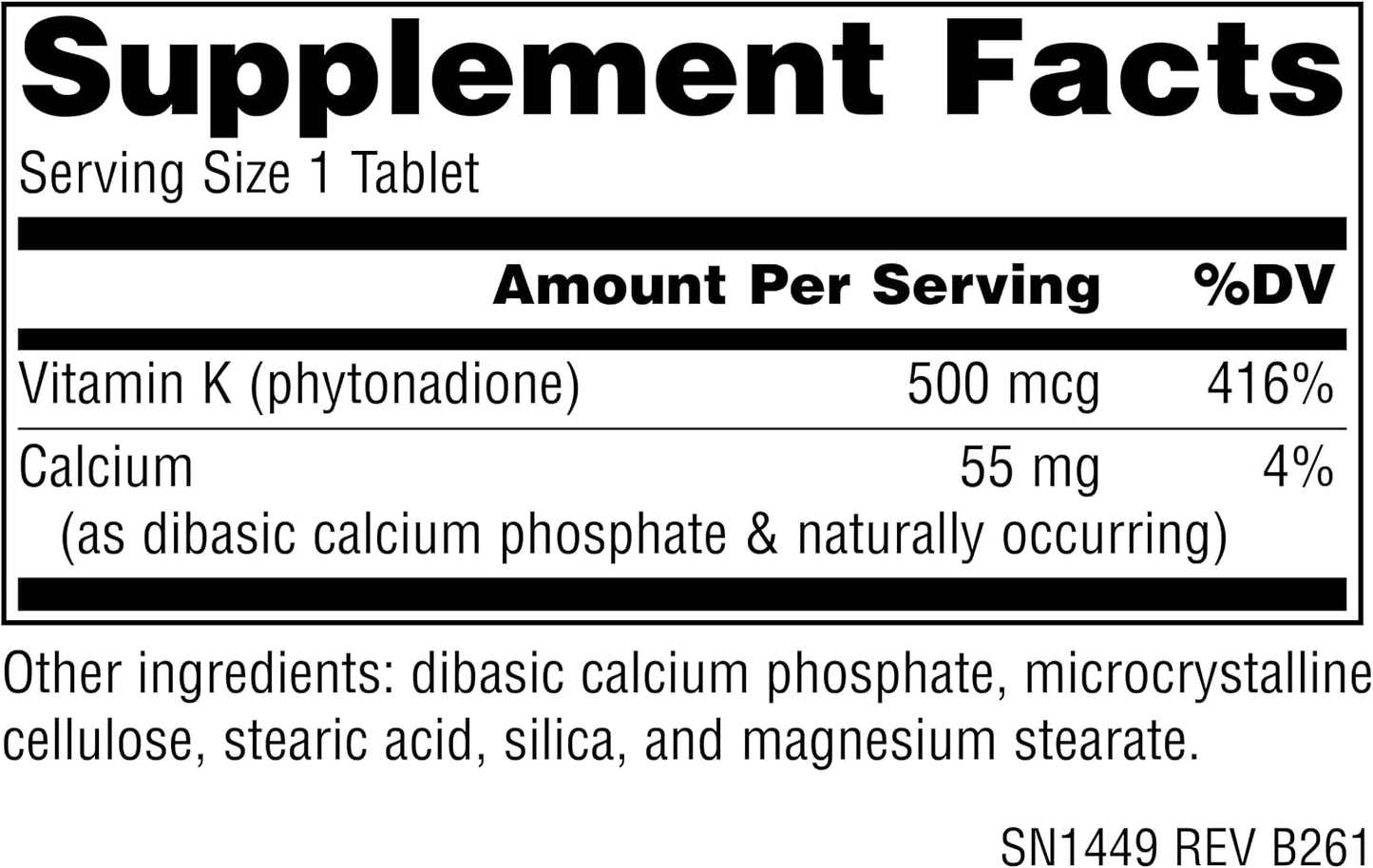 Source Naturals Vitamin K - 500 mcg - 100 Tablets - görsel 2