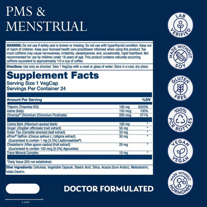 Solaray PMS & Menstrual Support – 24 VegCaps