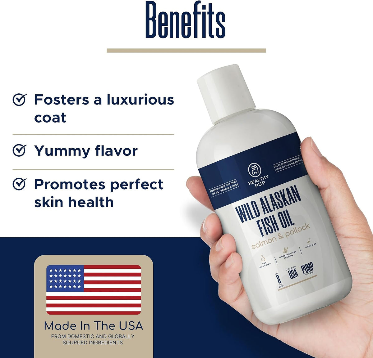 Wild Alaskan Salmon Oil for Dogs with Pollock – 8 oz - görsel 5