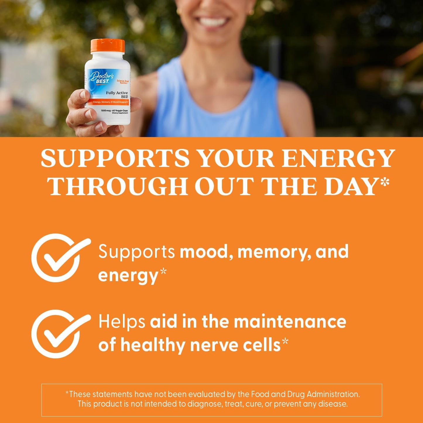 Doctor's Best Fully Active B12, 1500 mcg, 60 Vegan Capsules - görsel 5