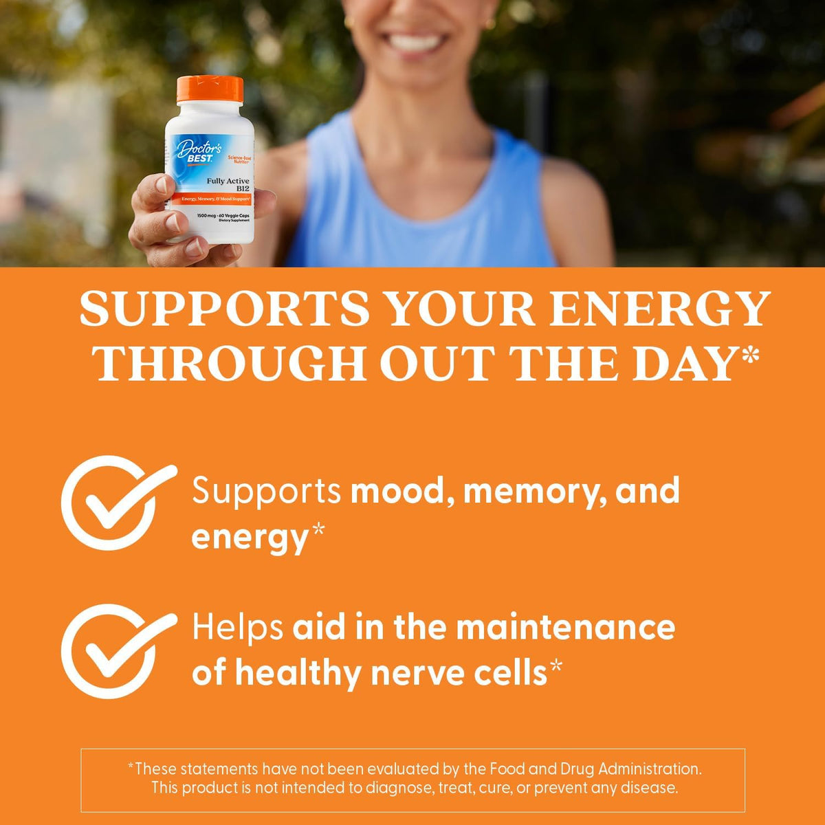 Doctor's Best Fully Active B12, 1500 mcg, 60 Vegan Capsules - görsel 5