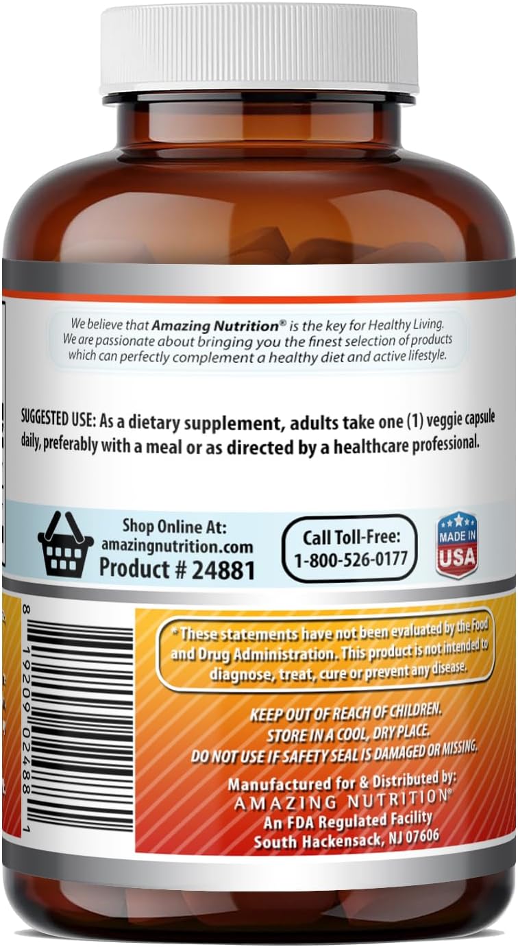 Amazing Formulae Quercetin Berberine - 250mg Berberine and 250mg Quercetin, 180 Vegetable Capsules | Non-GMO | Gluten-Free | Made in the USA | Suitable for Vegetarians - görsel 4