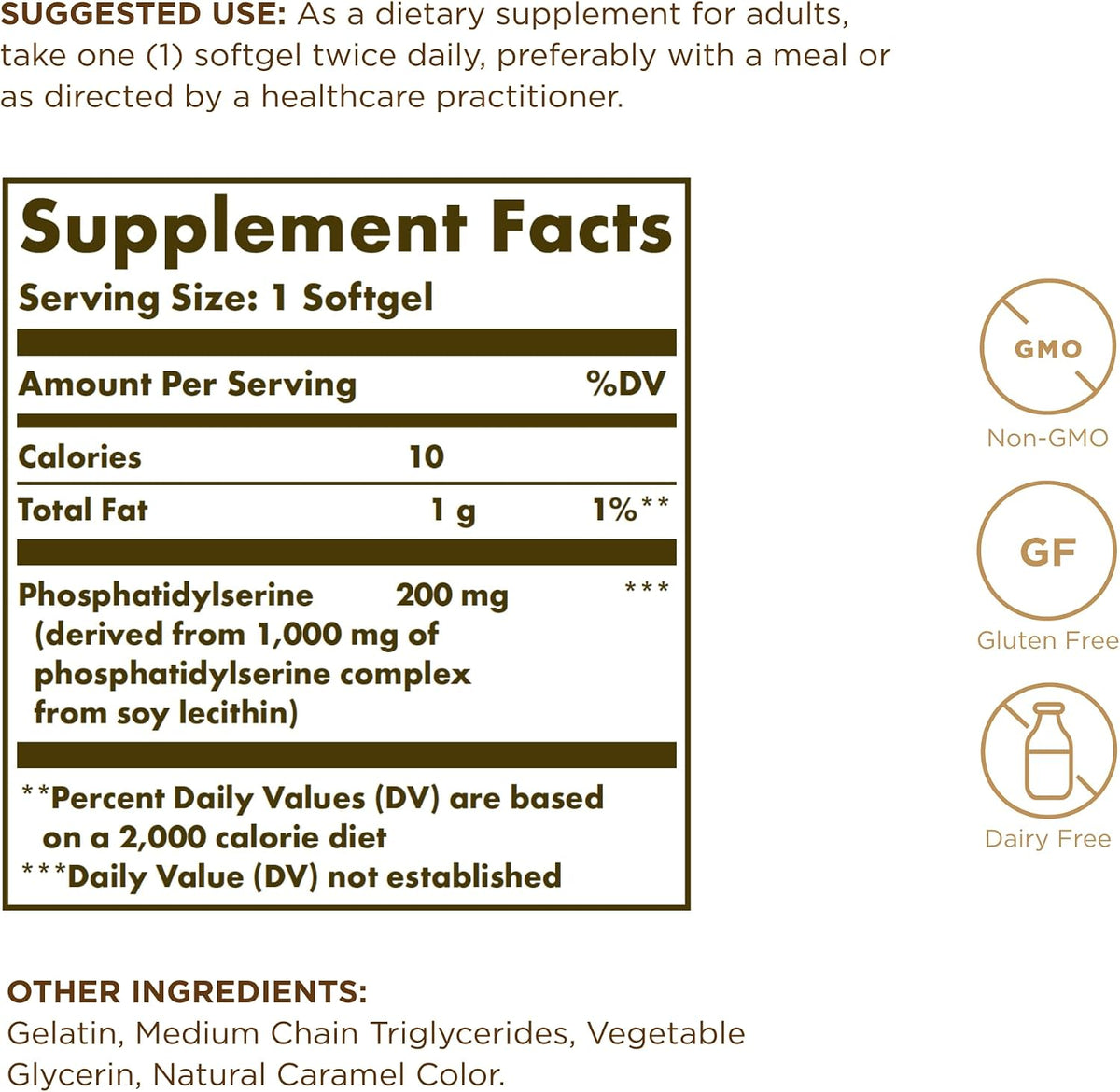 Solgar Phosphatidyl-Serine 200 mg, 60 Softgels (Pack of 2) - görsel 2