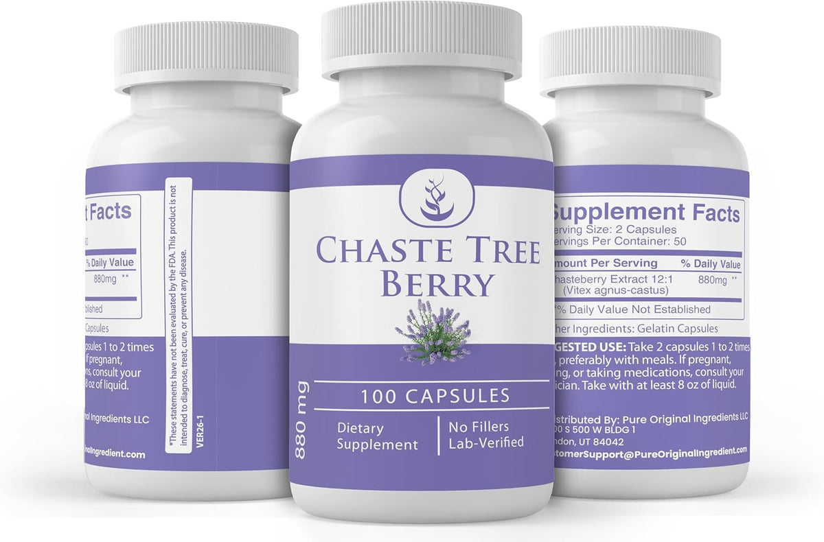 Pure Original Ingredients Chaste Tree Berry Extract, 100 Capsules - görsel 4