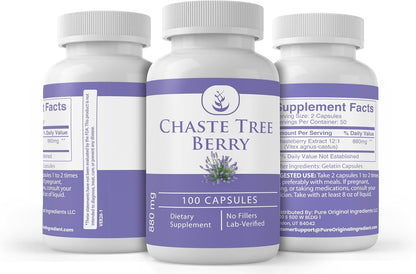 Pure Original Ingredients Chaste Tree Berry Extract, 100 Capsules