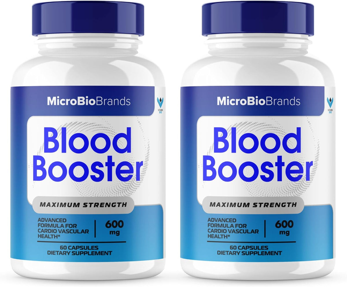 (2 Pack) Microbio Blood Booster – Natural Blood Flow Support Supplement, 120 Capsules - görsel 1