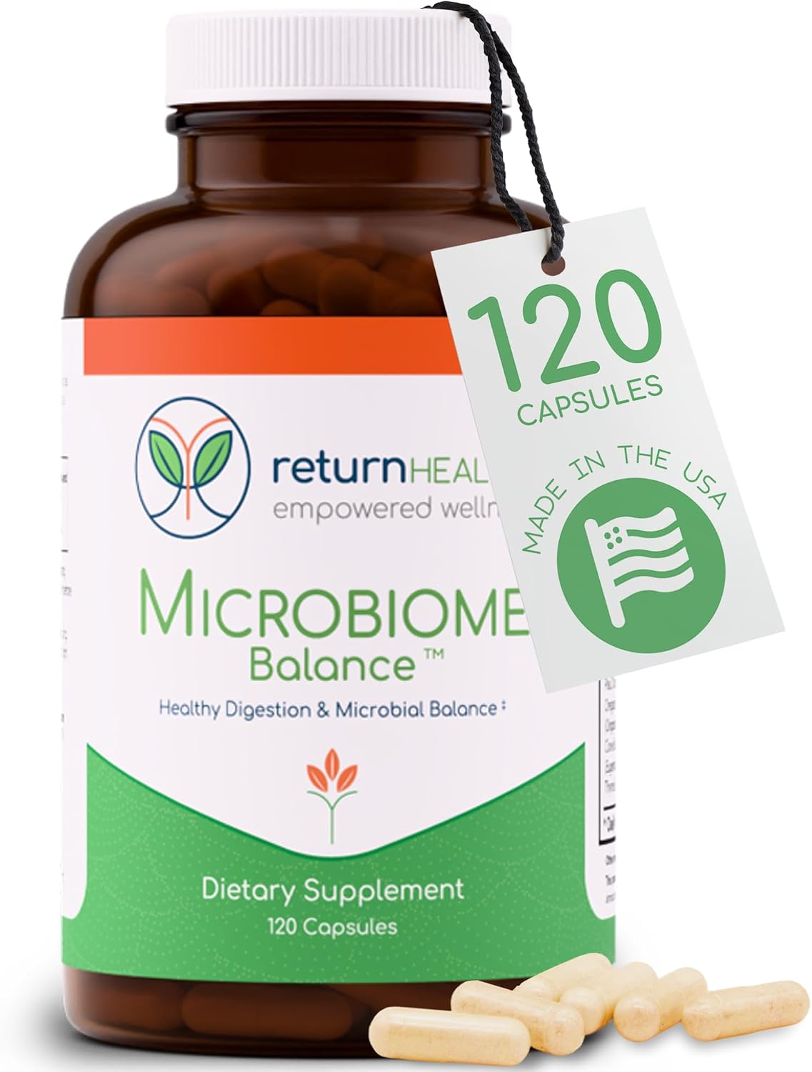 Microbiome Balance – Gut Health Supplement with Monolaurin & Caprylic Acid – 120 Capsules - görsel 1