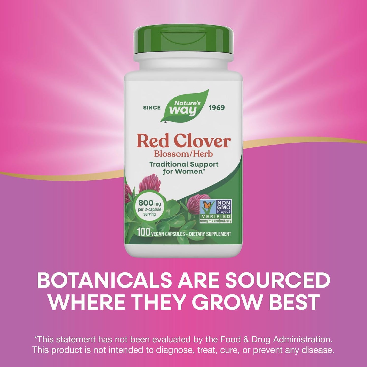 Nature's Way Red Clover Blossom Herb - Traditional Women's Health Support - 100 Vegan Capsules - görsel 4