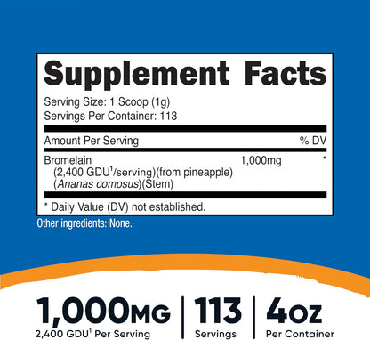 Nutricost Bromelain Powder 4 oz - Non-GMO, Vegetarian, Gluten-free