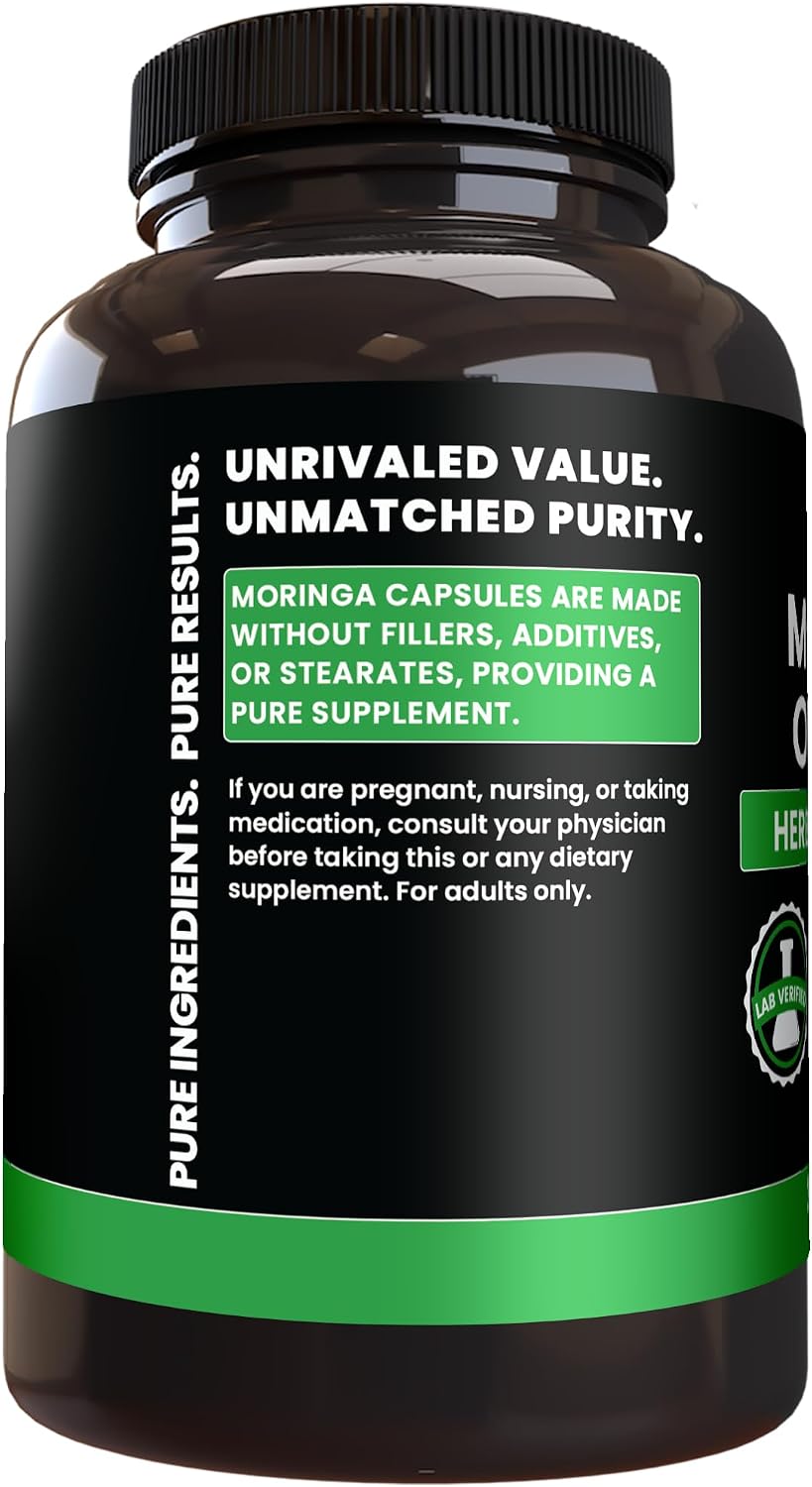 PURE ORIGINAL INGREDIENTS Moringa (365 Capsules) – No Fillers, Lab Verified - görsel 3