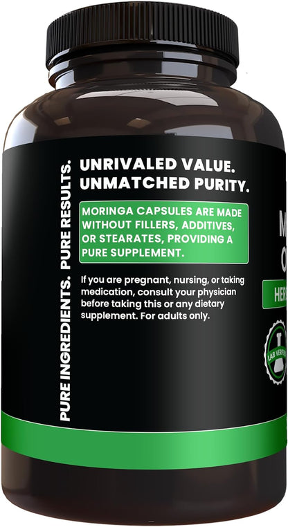 PURE ORIGINAL INGREDIENTS Moringa (365 Capsules) – No Fillers, Lab Verified
