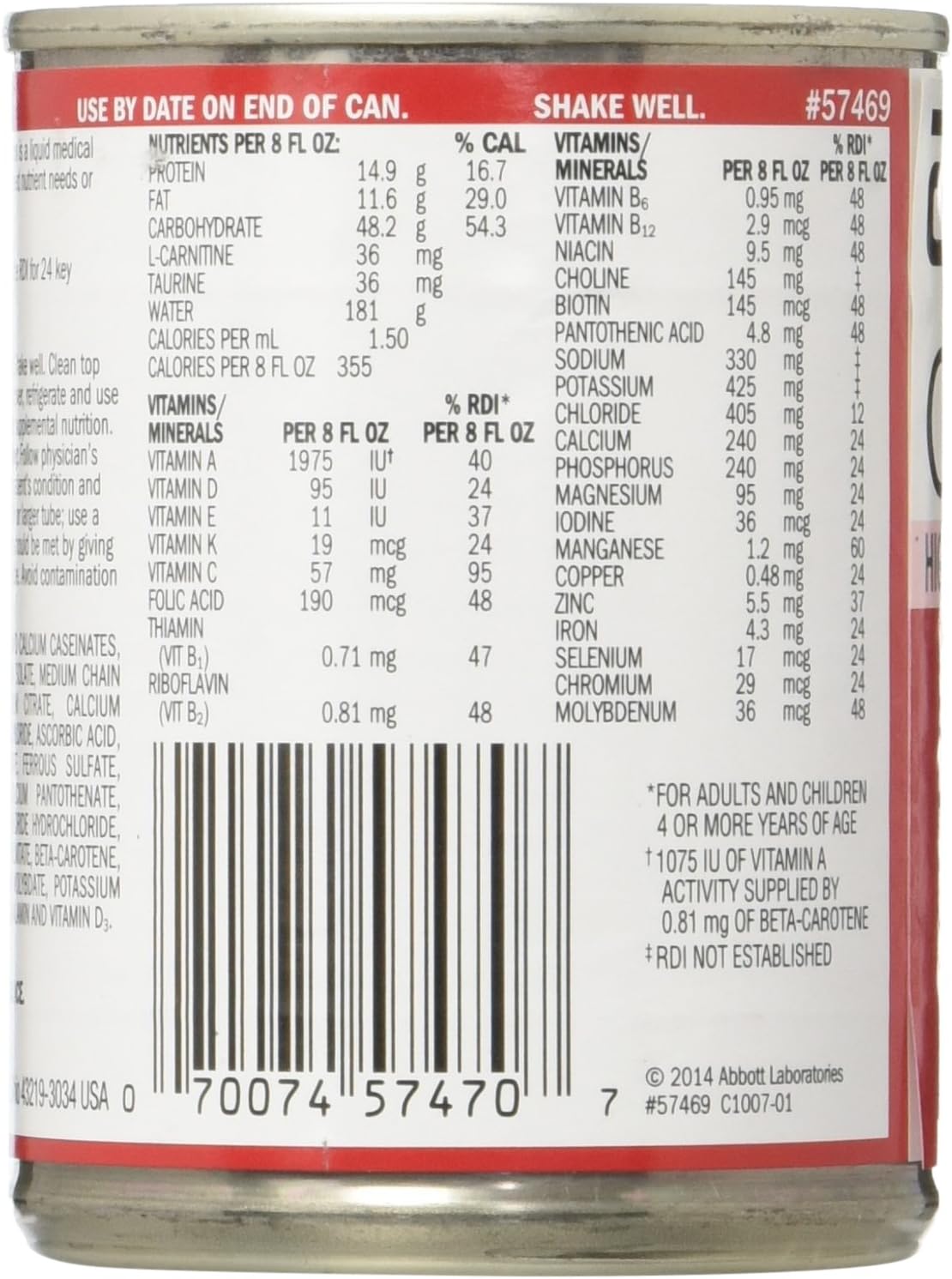 Osmolite 1.5 Cal Liquid Nutrition, 237 ml Cans (Case of 24) - görsel 2