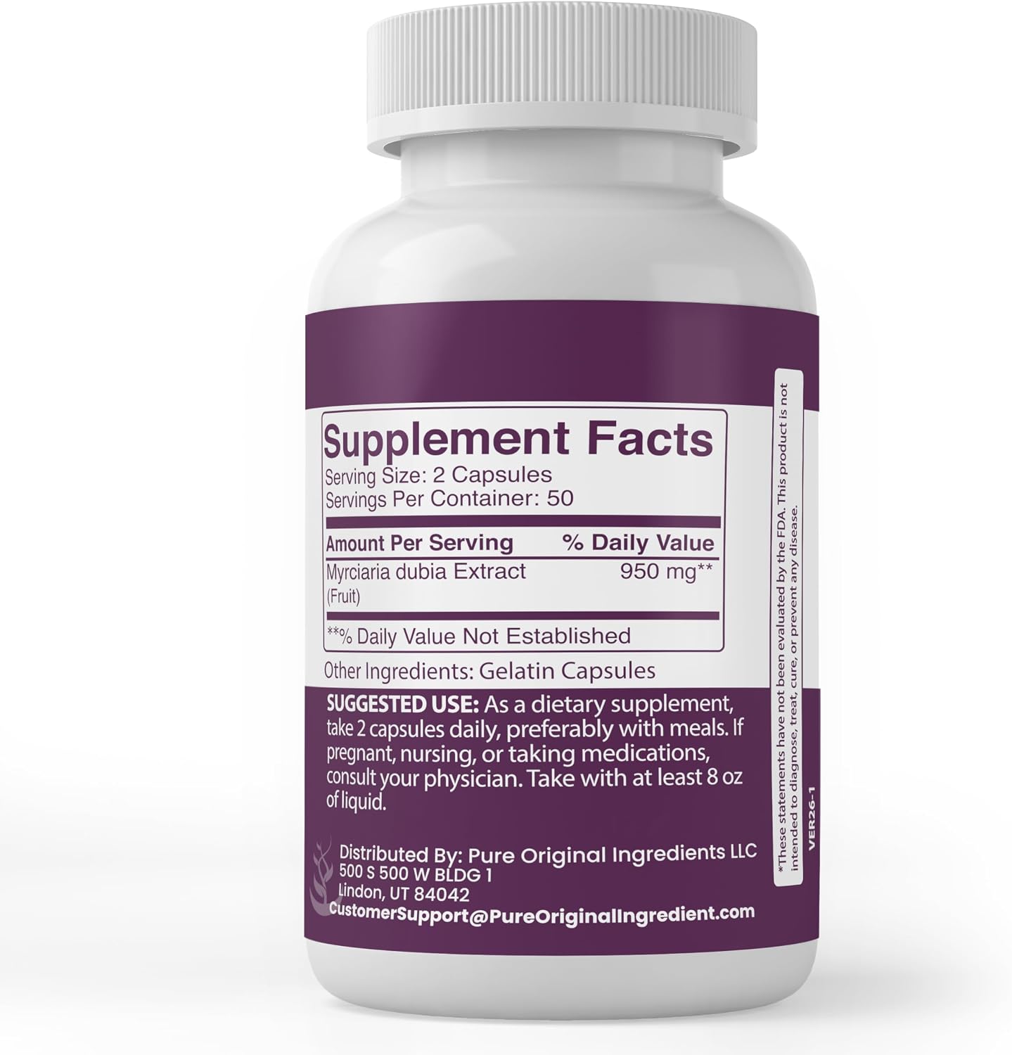Pure Original Ingredients Camu Camu Berry, 100 Capsules - Pure, No Additives or Fillers - görsel 2
