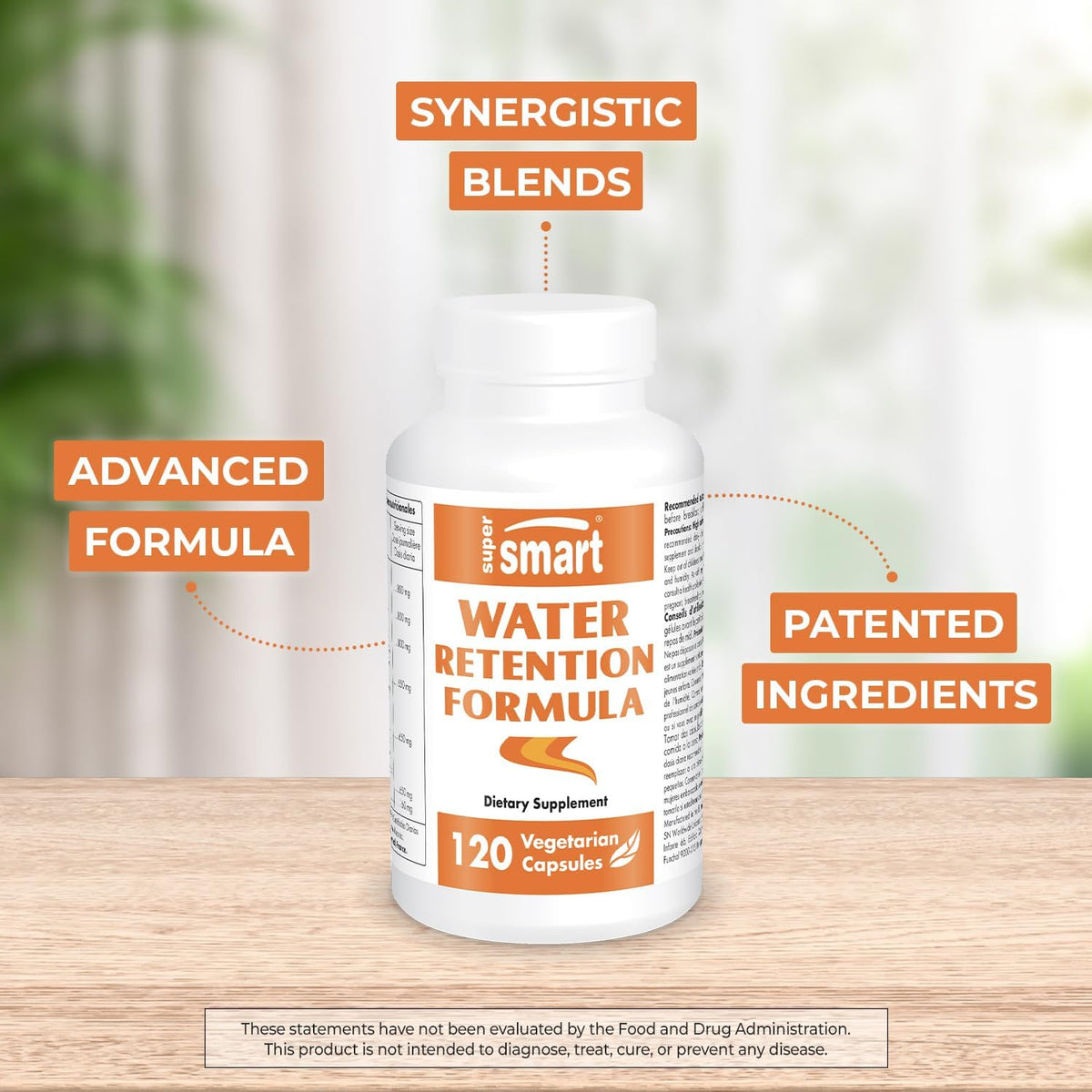 Supersmart – Water Retention Formulation (Advanced Complex) – with Dandelion, Guarana, Caffeine, Betalains – Natural Lymphatic Drainage Supplement | Non-GMO & Gluten-Free – 120 Vegetarian Capsules - görsel 2