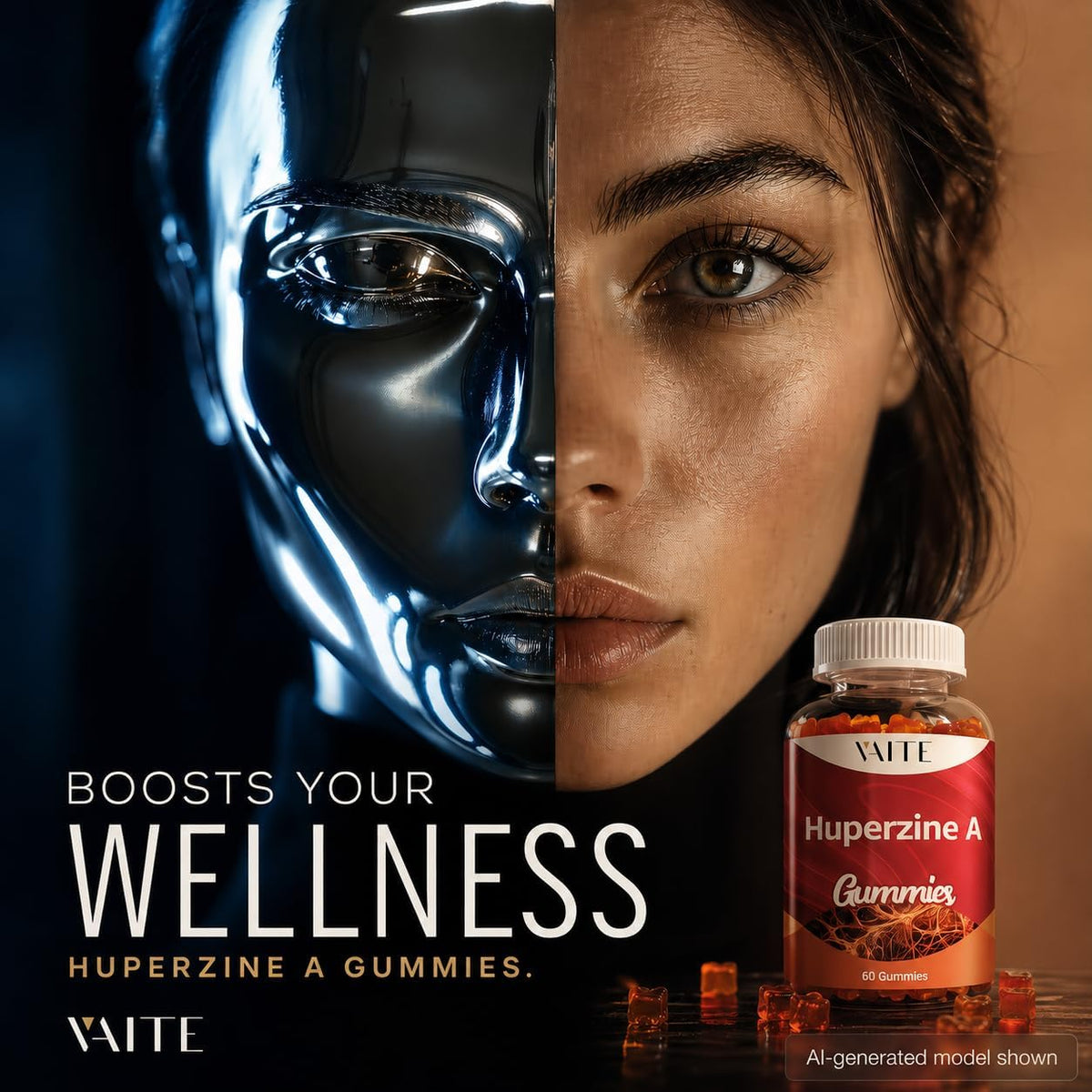 VAITE Huperzine A Gummies 200 mcg - Brain Supplement for Memory and Focus - 60 Vegan Chewables - görsel 6