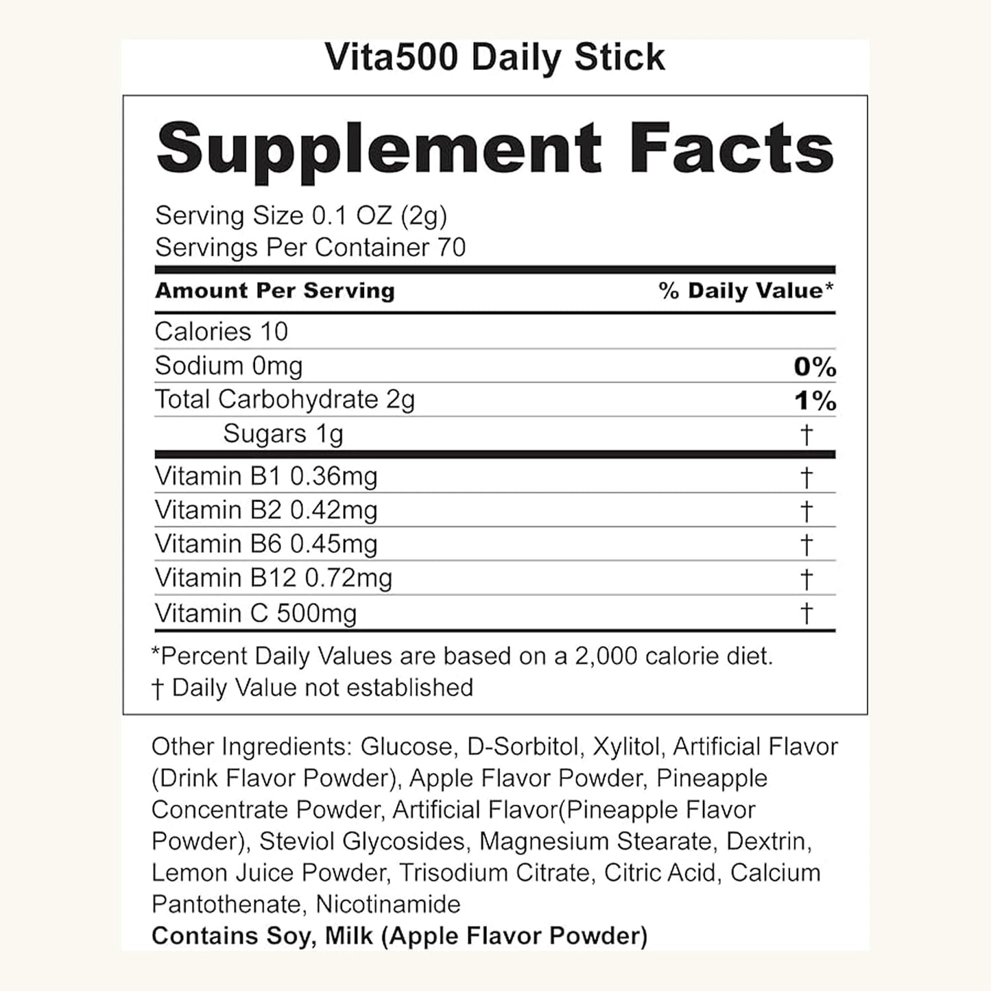 KWANGDONG Vita500 Multivitamin Powder Daily Stick, Improve Strong Immune, & Energy Boost with Vitamin C 500mg, and Vitamin B Complex (70 Sticks of 500mg) - görsel 7