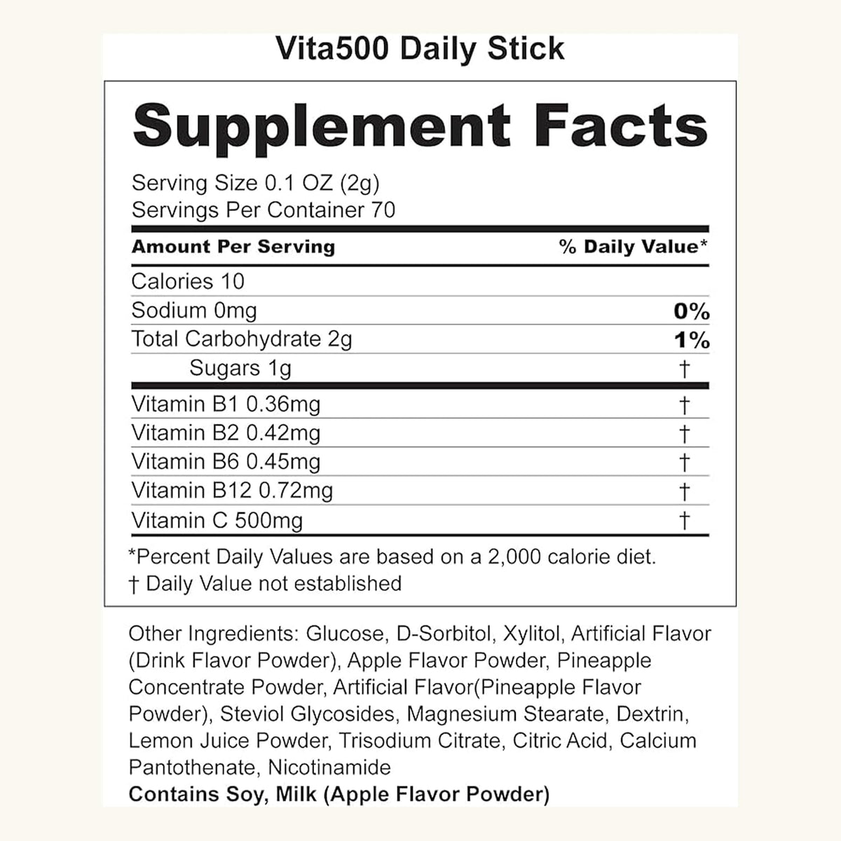 KWANGDONG Vita500 Multivitamin Powder Daily Stick, Improve Strong Immune, & Energy Boost with Vitamin C 500mg, and Vitamin B Complex (70 Sticks of 500mg) - görsel 7