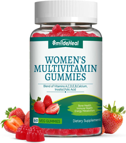 SmildeHeal Women's Multivitamin Gummies – 16 Nutrients for Daily Nutritional Support, 30-Day Supply (60 Count)