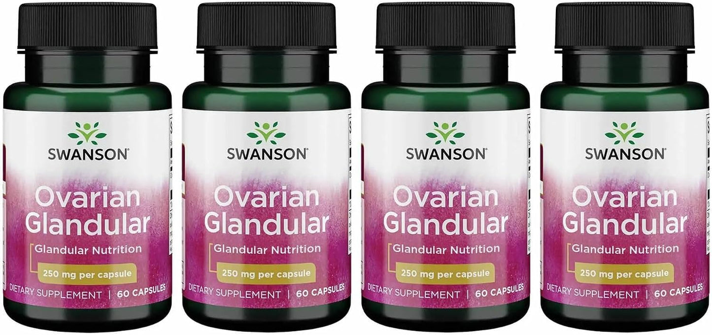 Swanson Ovarian Glandular Supplement - Women's Glandular Health and Balance Support - Premium Bovine Tissue - 60 Capsules, 250mg Each - görsel 7