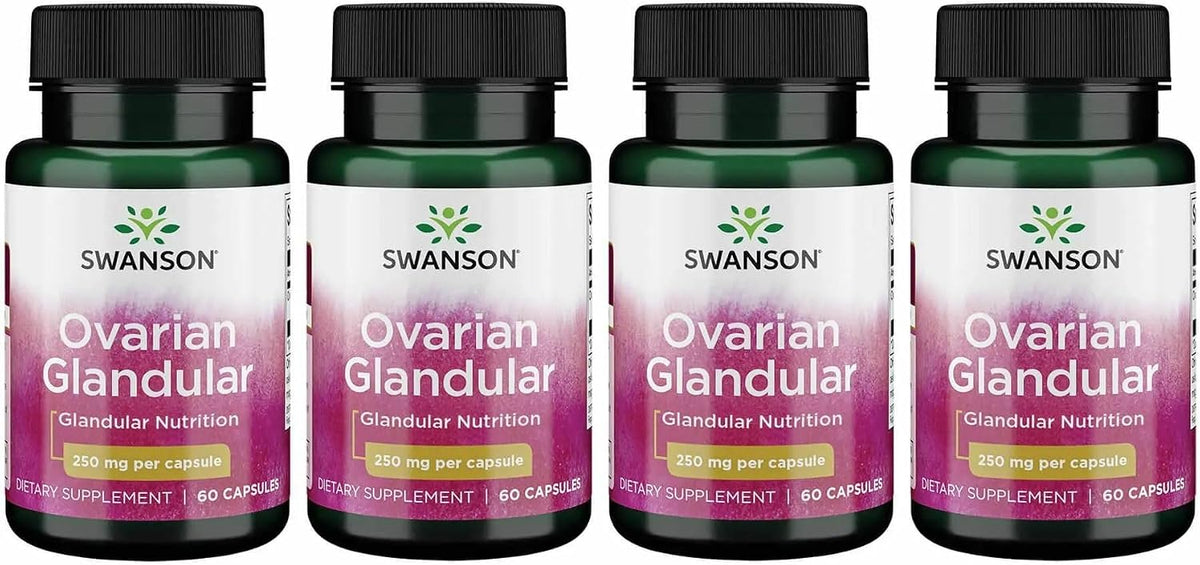 Swanson Ovarian Glandular Supplement - Women's Glandular Health and Balance Support - Premium Bovine Tissue - 60 Capsules, 250mg Each - görsel 7