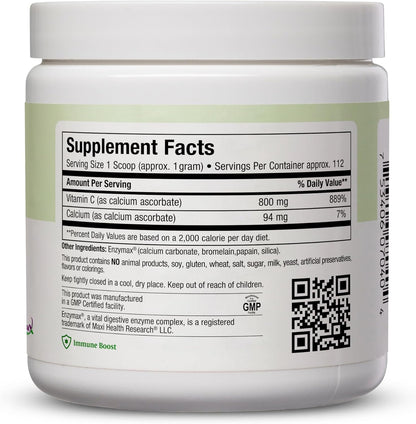 Maxi Health Buffered Vitamin C Powder – Gentle, Stomach-Friendly High Strength Immune Support, 113 g