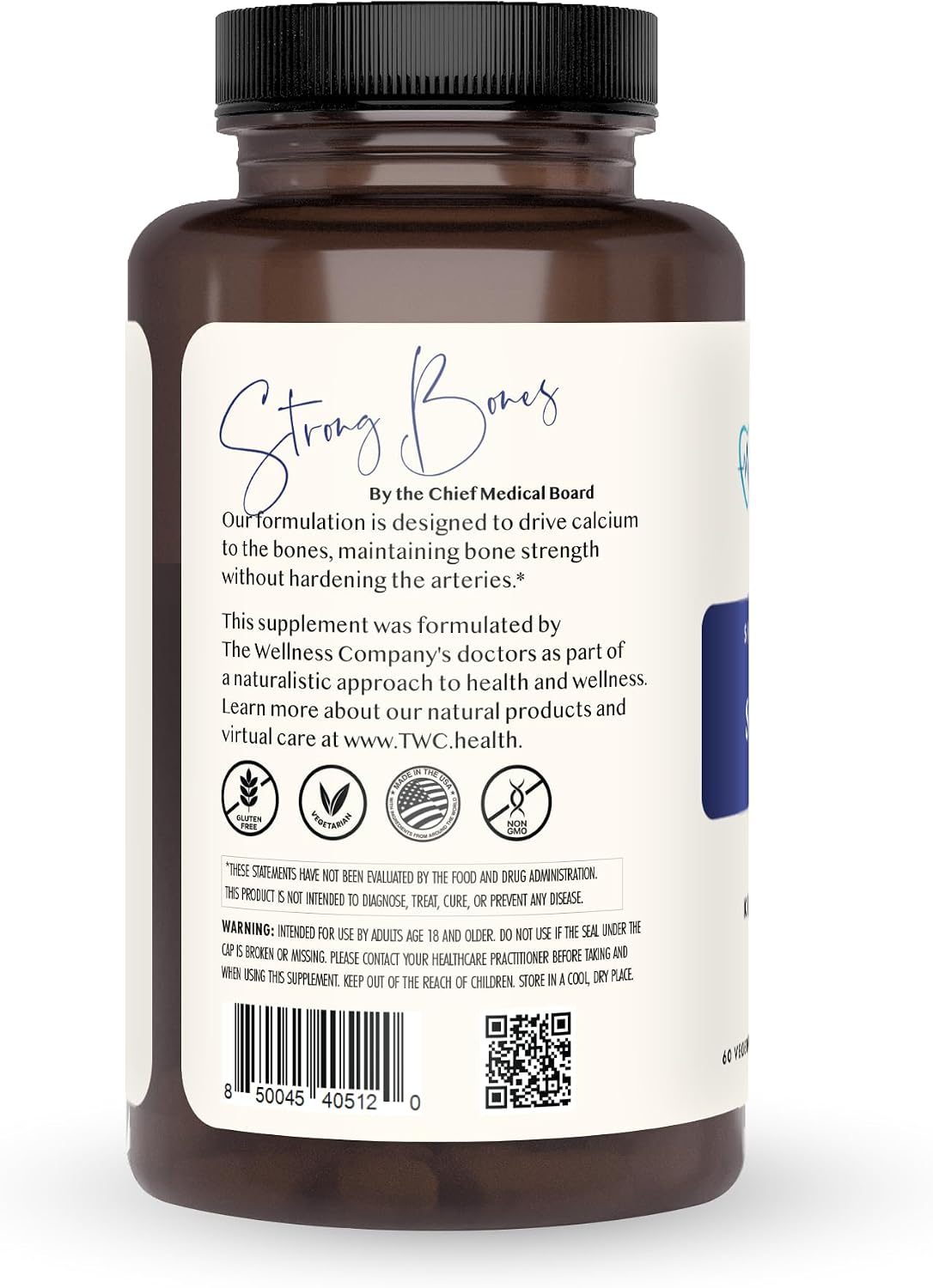 The Wellness Company Strong Bones | 60 Capsules (1-Month Supply) | Made with Key Minerals to Help Build Bone Strength | Non-GMO, Vegan, Gluten-free | for Supporting Bone Strength and Health - görsel 2