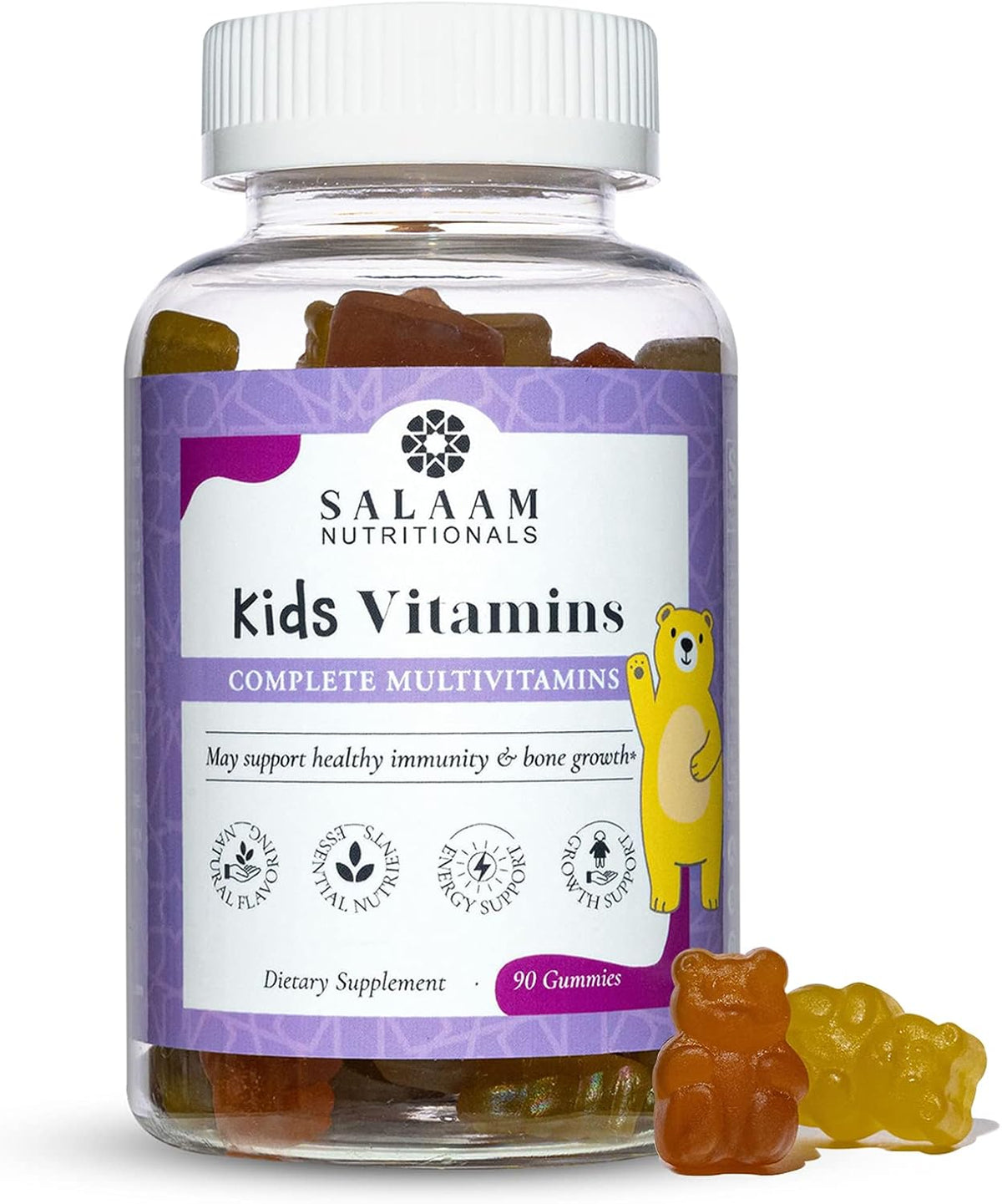 Salaam Nutritionals Children's Multivitamin Gummies - 13 Essential Vitamins & Minerals for Normal Growth and Development, 90 Count - görsel 1
