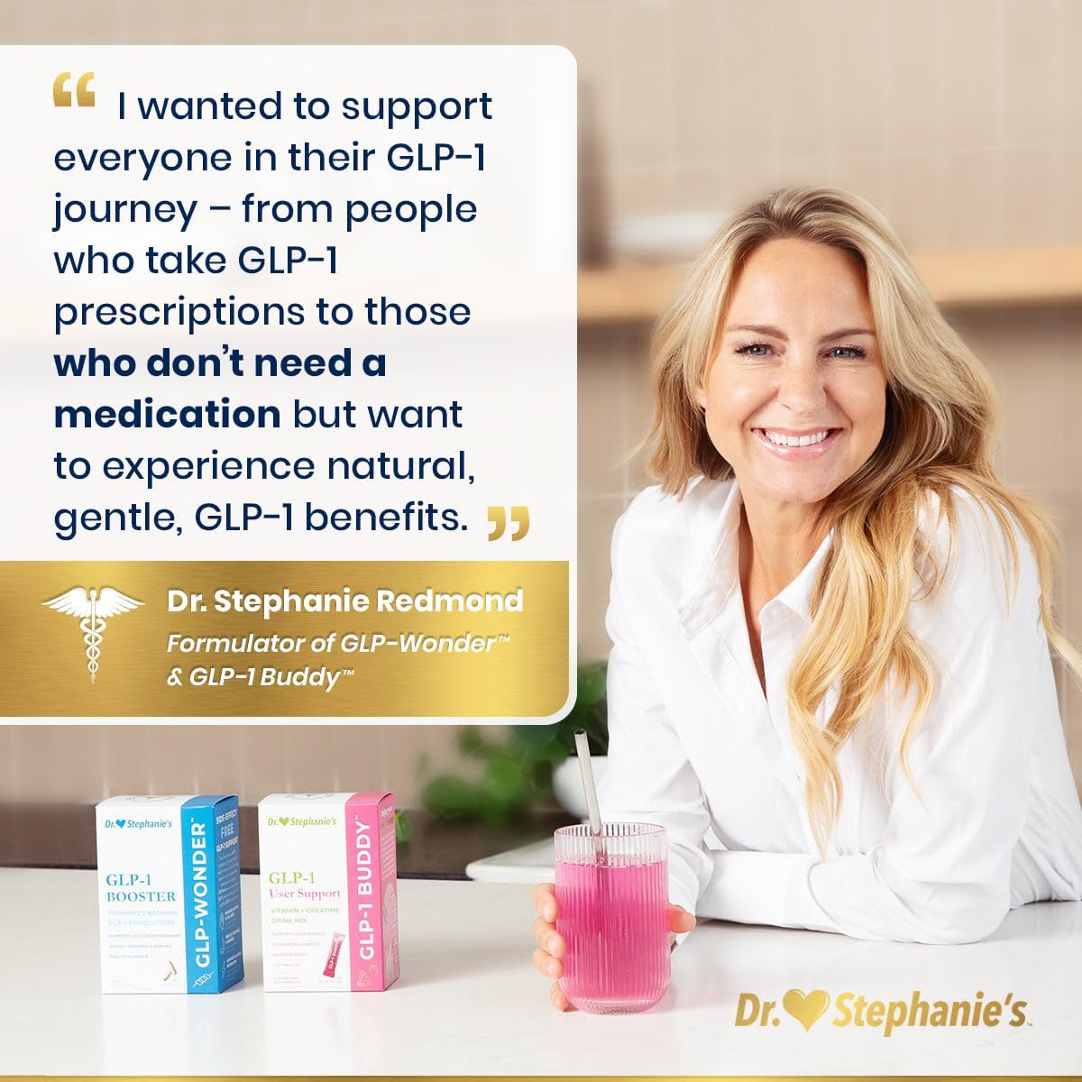 Dr. Stephanie's GLP-1 Buddy - Digestive Support, Lean Muscle Preservation, Vitamin Replenishment - Strawberry Watermelon Drink Mix - görsel 5