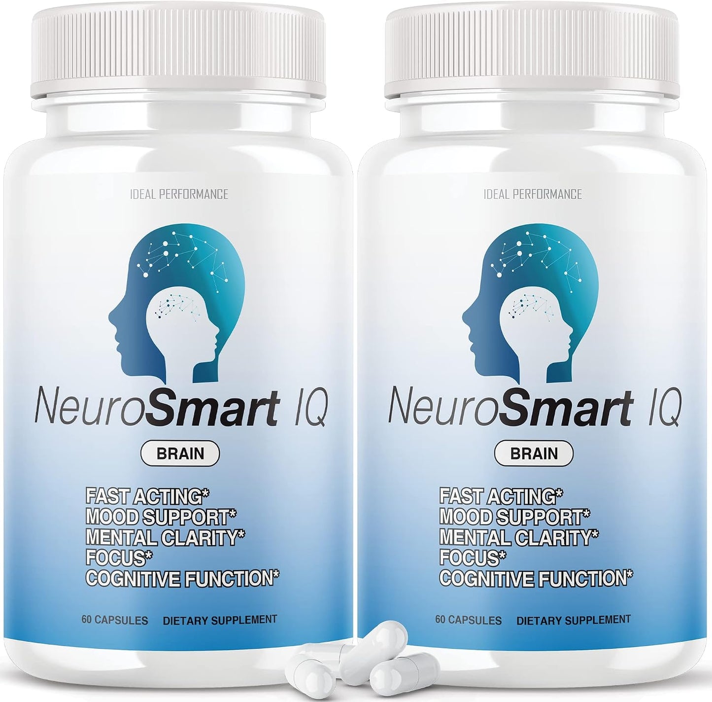 (Pack of 2) Neuro Smart IQ Brain Pills Neurosmart Mind Energy Plus Neurosmartiq (120 Capsules) - görsel 1