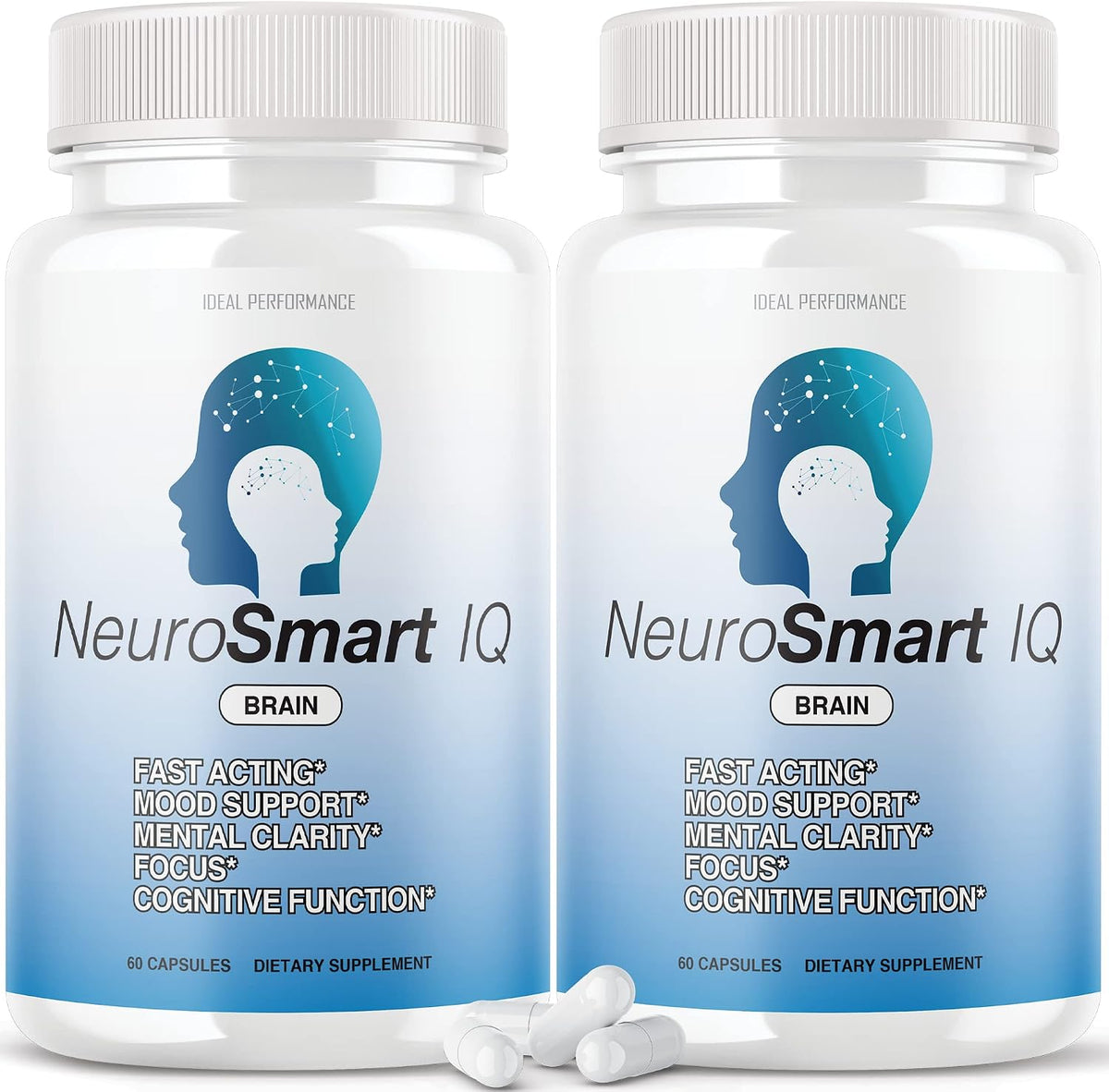 (Pack of 2) Neuro Smart IQ Brain Pills Neurosmart Mind Energy Plus Neurosmartiq (120 Capsules) - görsel 1