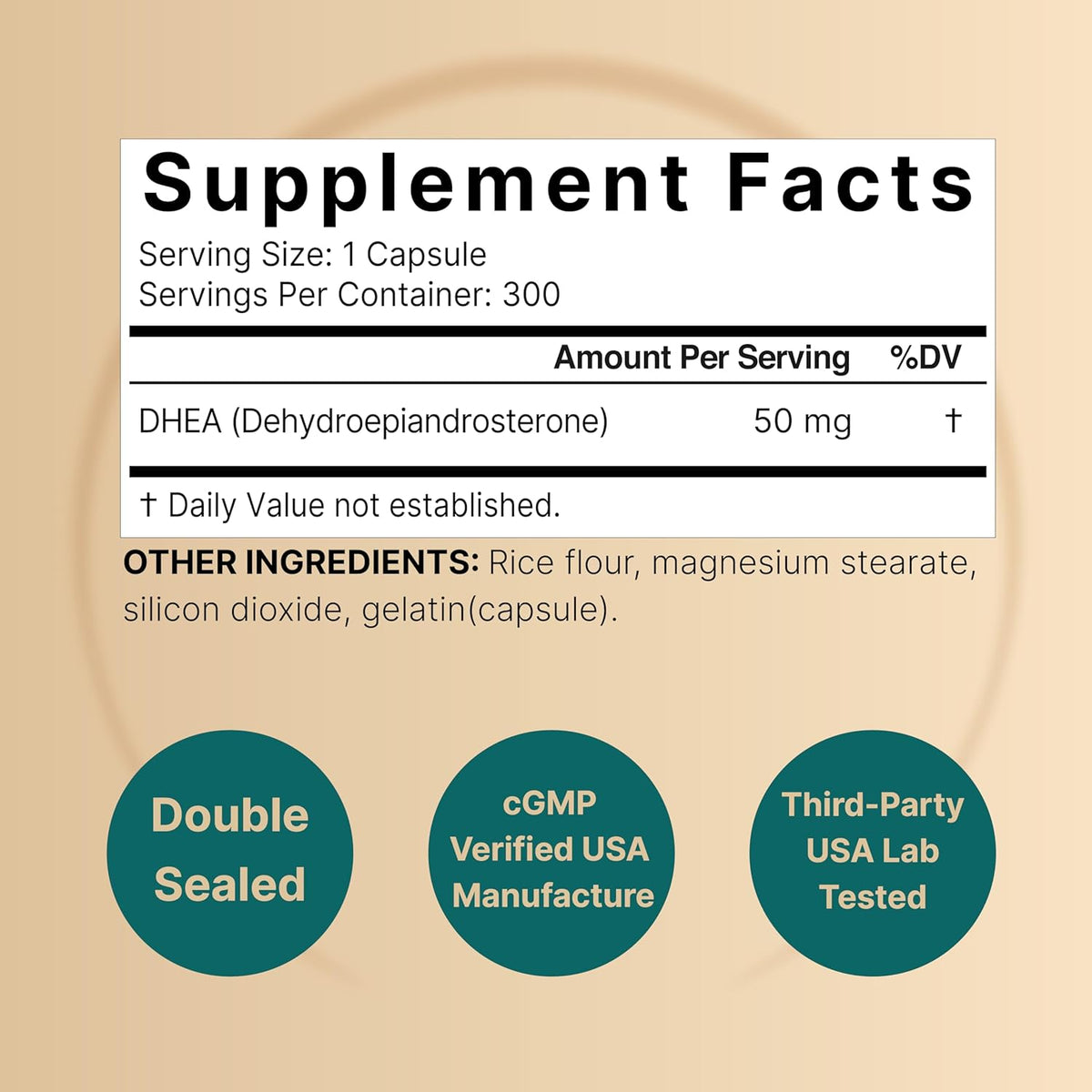 NatureBell DHEA 50mg for Men & Women, 300 Capsules | Micronised for Better Absorption | Plant-Based Source - görsel 2