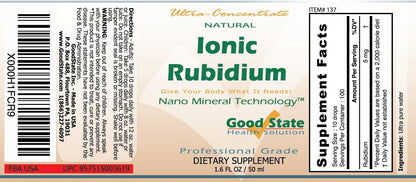 Good State Liquid Ionic Minerals - Rubidium Ultra Concentrate - (10 drops equal 5 mg) (100 servings per bottle)