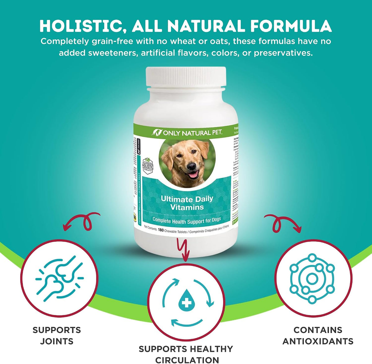 Only Natural Pet Ultimate Daily Vitamins - – Amino Acids: Essential building blocks for proteins, crucial for – Image 3