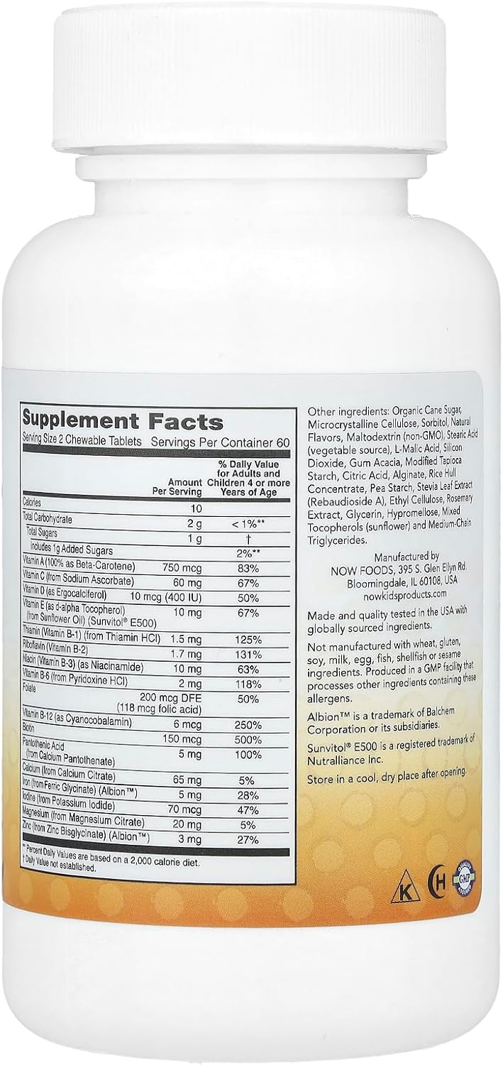 NOW Foods Kid Vits Berry Lemonade 120 Chewable Tablets - görsel 2