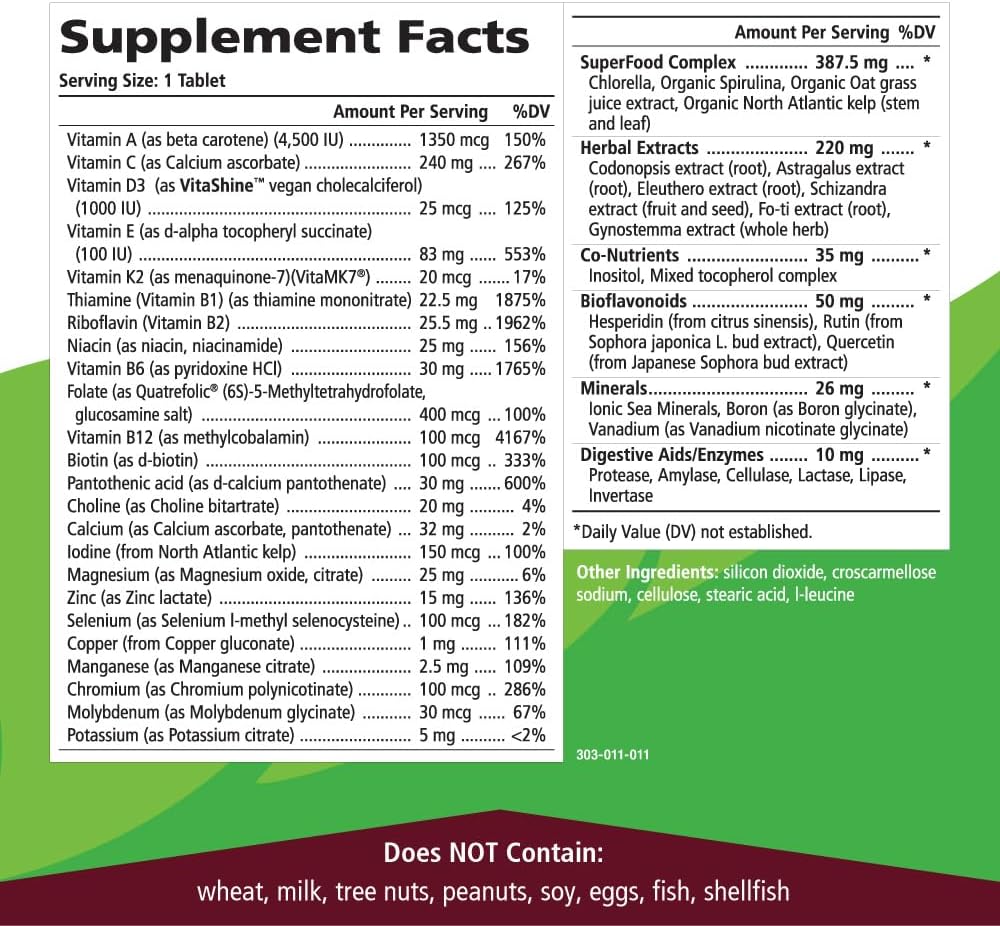 Pure Essence One n Only Whole Food Multivitamin - 30 Tablets - görsel 5
