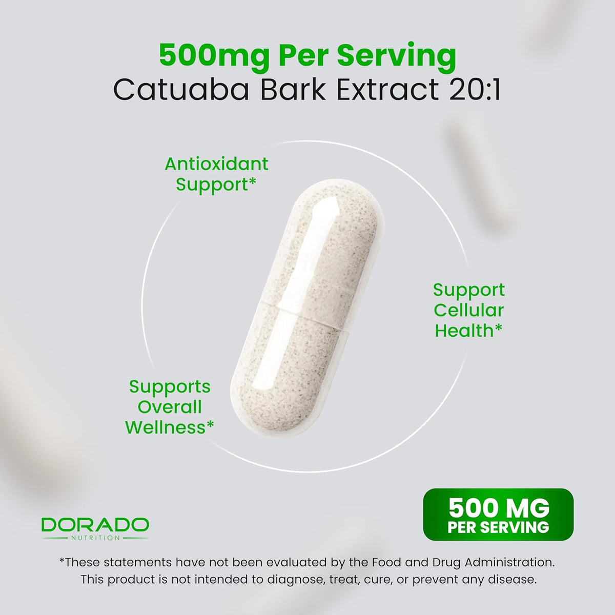 Catuaba Bark Extract 10,000mg Per Serving (120 Capsules) - Erythroxylum Catuaba - Third Party Tested - Drive & Stamina - Made in the USA - Gluten-free & Non-GMO - Vegan - For Men & Women - görsel 4
