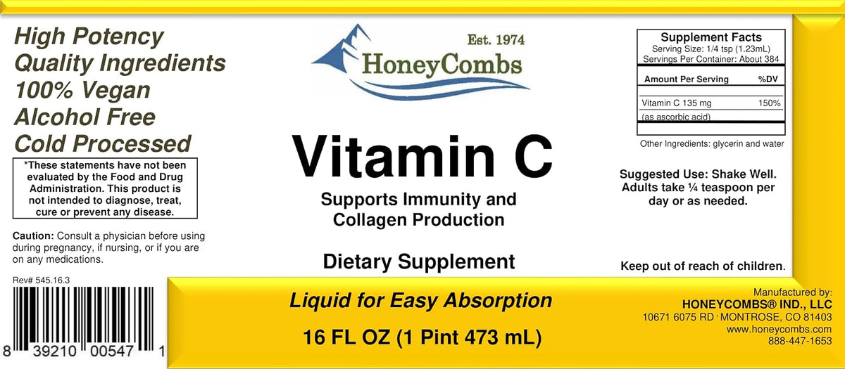 Vitamin C Liquid Drops – Alcohol-Free, Vegan, Non-GMO (473 ml) - görsel 2