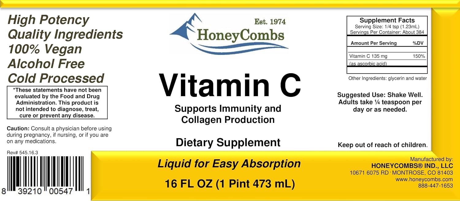 Vitamin C Liquid Drops – Alcohol-Free, Vegan, Non-GMO (473 ml) - görsel 2