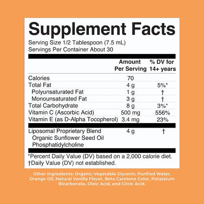 MaryRuth's Megadose Liquid Vitamin C Liposomal - 500 mg, 225 ml (30 Servings)