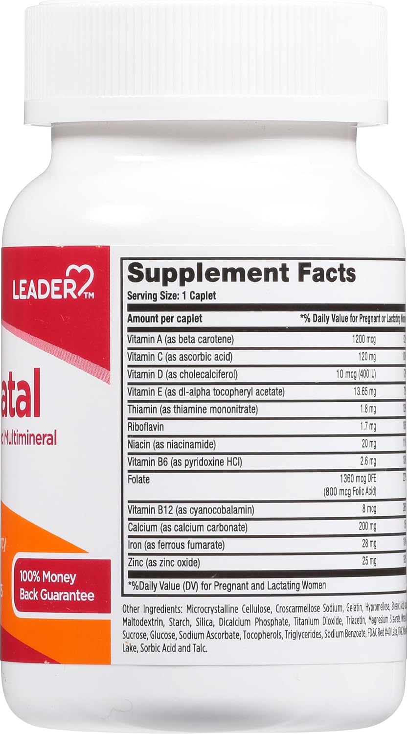 Leader Prenatal Multivitamin with 800 mcg Folic Acid and Essential Nutrients - görsel 3